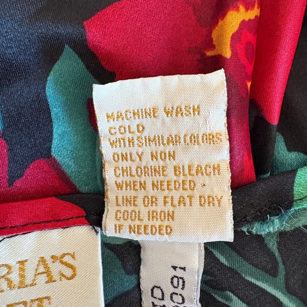 Vintage Victoria's Secret Red Floral Lace Trim Nightie - Women's Size M - Picture 6 of 7